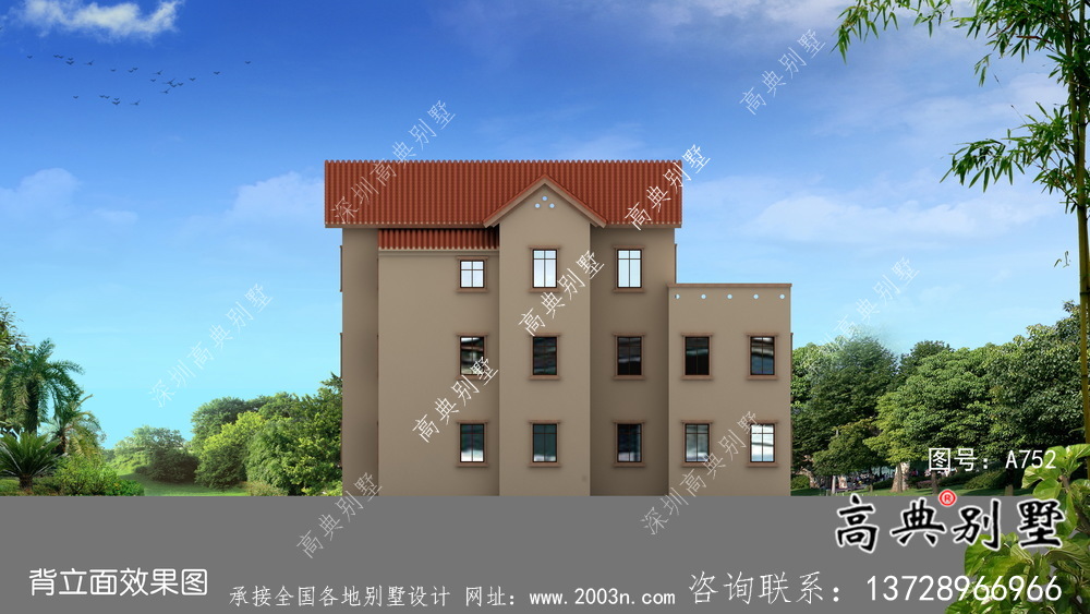 全套農村歐式三層別墅自營住宅設計效果圖紙