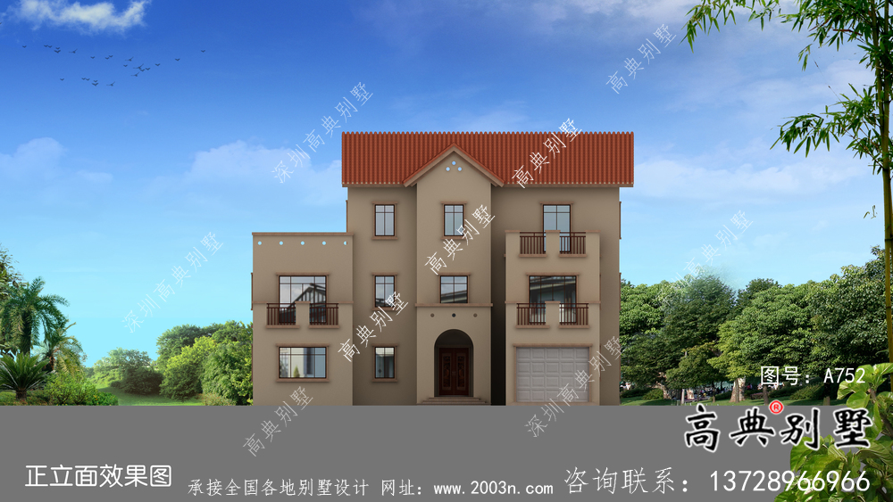 全套農村歐式三層別墅自營住宅設計效果圖紙