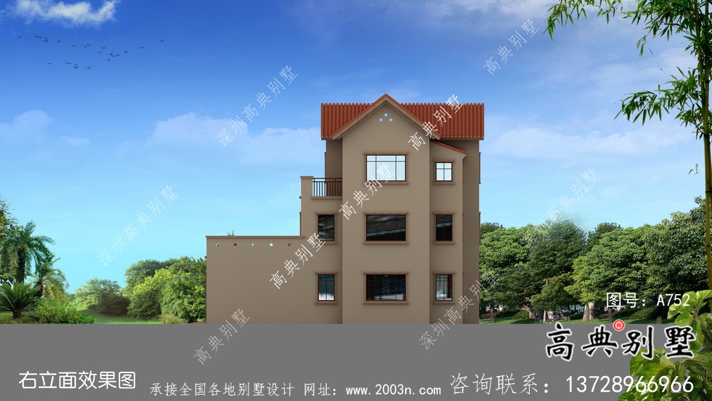 全套農村歐式三層別墅自營住宅設計效果圖紙