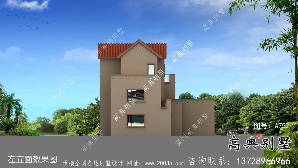 全套農村歐式三層別墅自營住宅設計效果圖紙