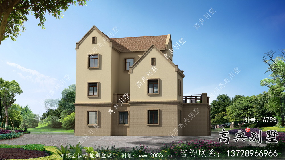 簡單三層歐式別墅裝修效果圖紙整套