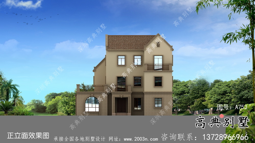 簡單三層歐式別墅裝修效果圖紙整套
