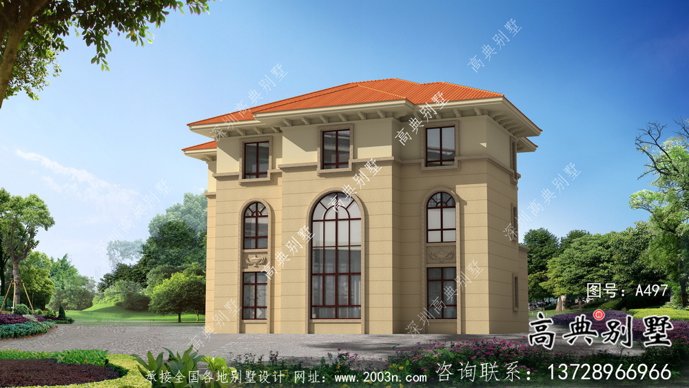 三層歐式風格豪華別墅設計圖紙