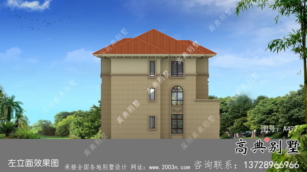 三層歐式風格豪華別墅設計圖紙