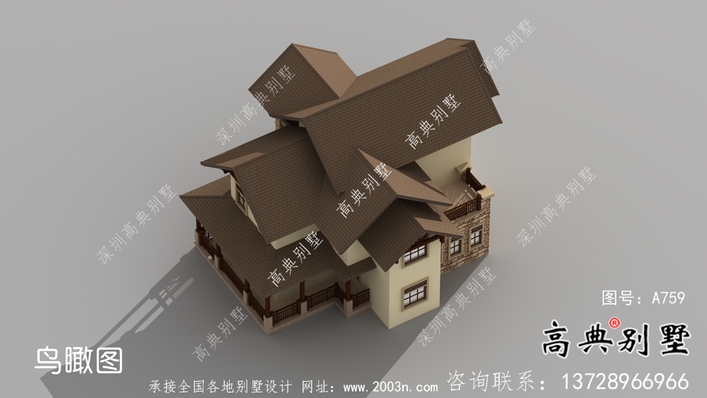 最新農村三層歐式別墅設計效果圖紙