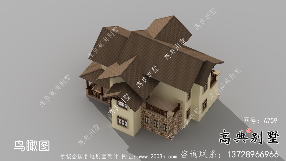 最新農村三層歐式別墅設計效果圖紙