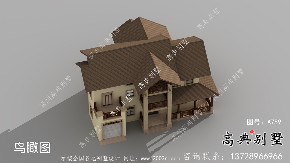 最新農村三層歐式別墅設計效果圖紙