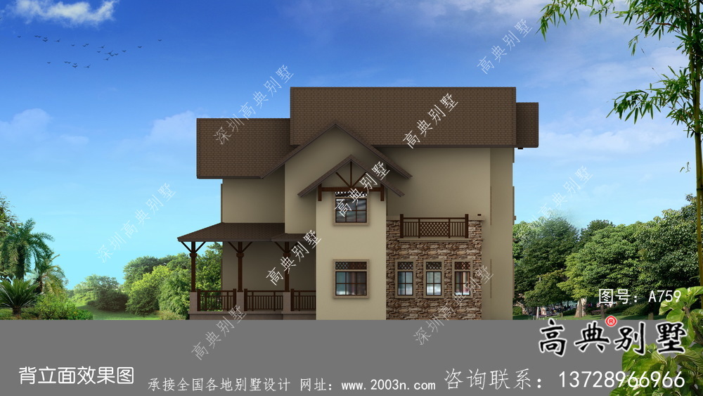 最新農村三層歐式別墅設計效果圖紙