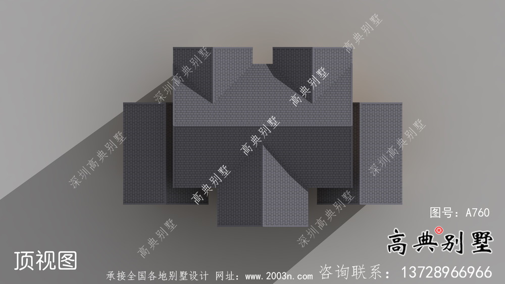 高檔精美三層歐式別墅外觀效果圖