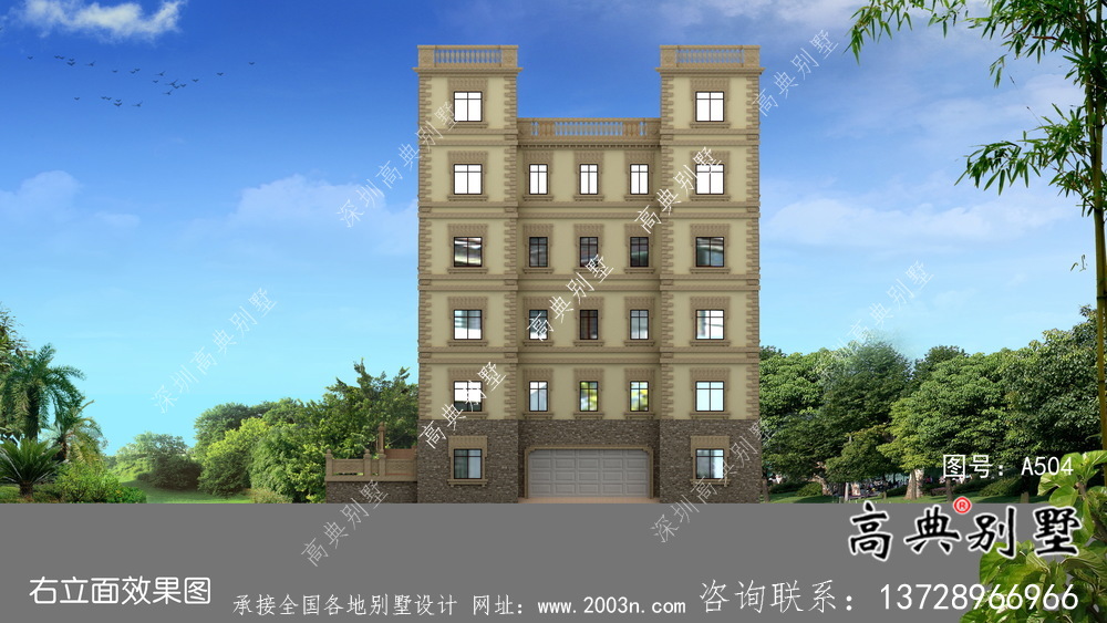 六層豪華大氣法式風格，西式城堡別墅 ，別墅建筑設計