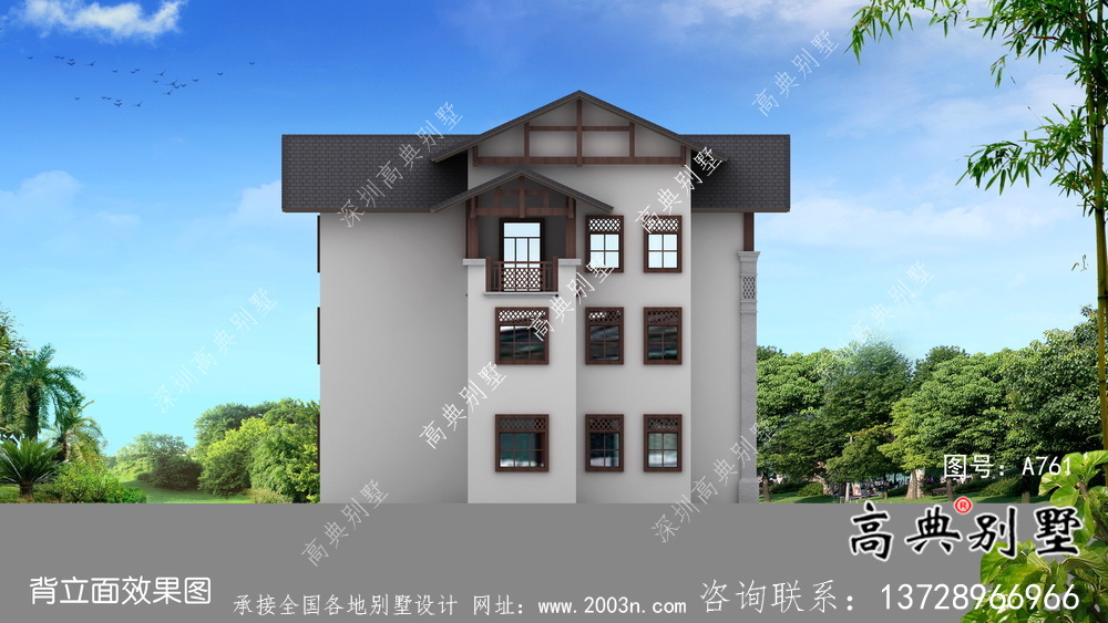 東南亞風格三層別墅設計實際效果工程圖紙