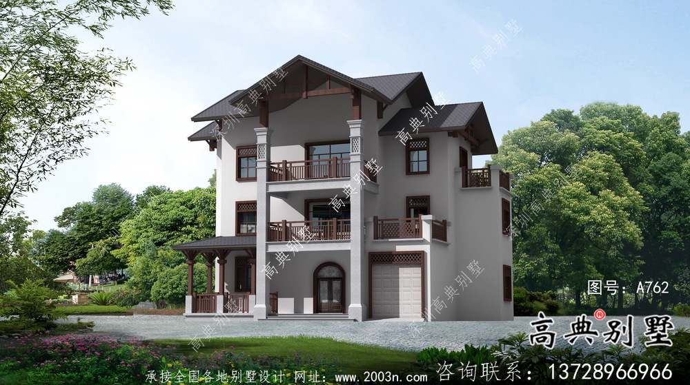 三層東南亞風格別墅設計圖紙