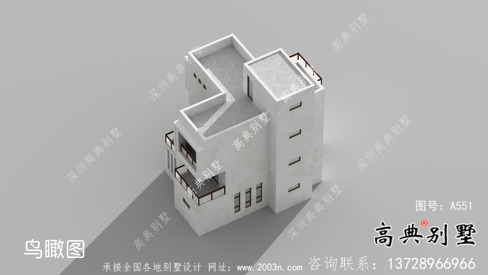 三層現代風格新農村別墅建設，建筑施工圖