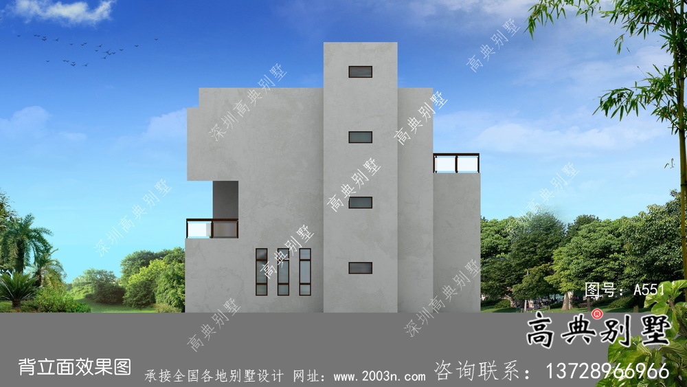 三層現代風格新農村別墅建設，建筑施工圖