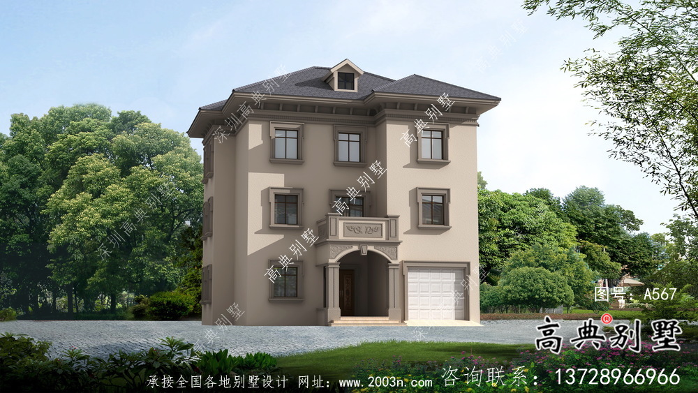 三層實用型歐式風格農村小別墅全套施工圖及效果圖