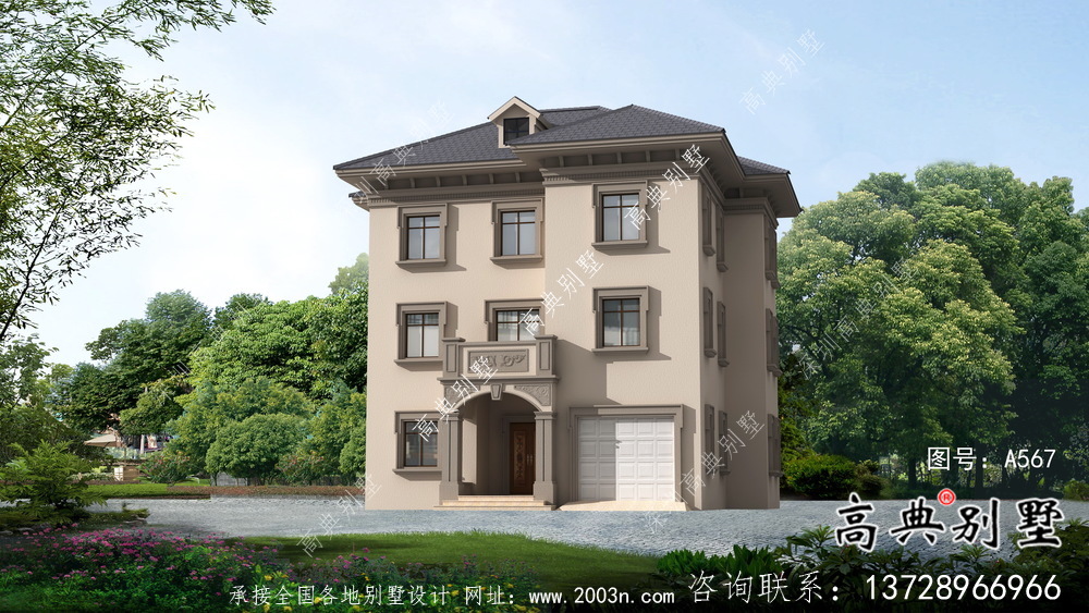 三層實用型歐式風格農村小別墅全套施工圖及效果圖