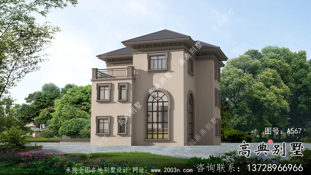 三層實用型歐式風格農村小別墅全套施工圖及效果圖