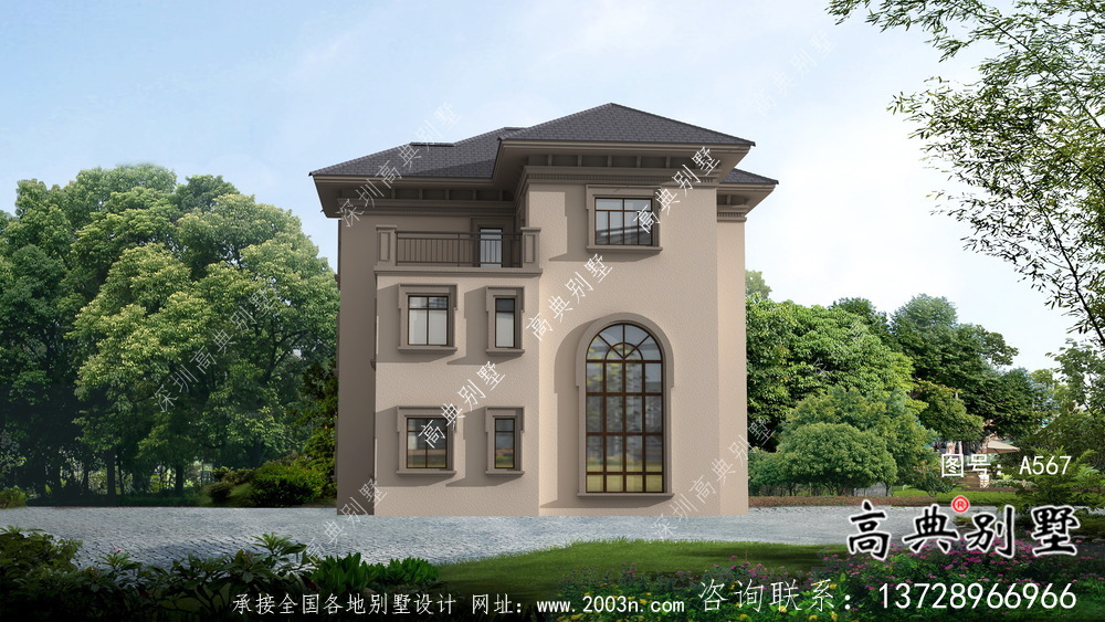 三層實用型歐式風格農村小別墅全套施工圖及效果圖