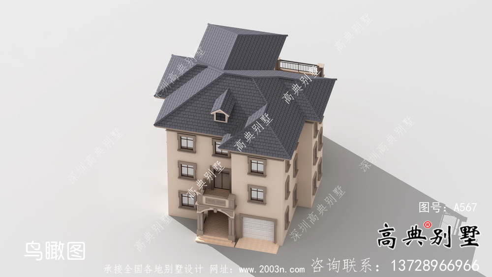 三層實用型歐式風格農村小別墅全套施工圖及效果圖