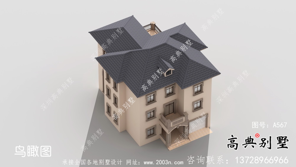 三層實用型歐式風格農村小別墅全套施工圖及效果圖