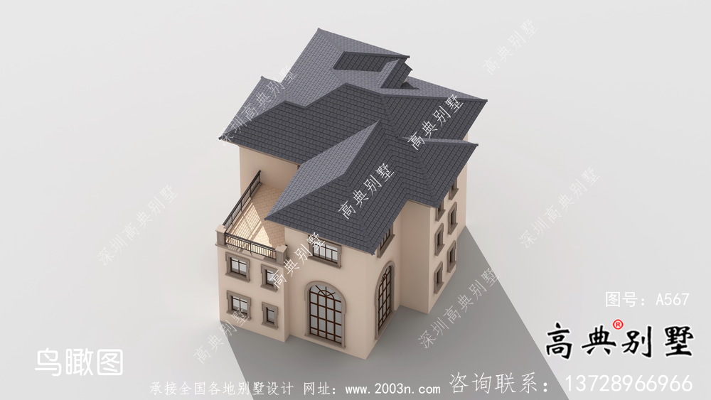 三層實用型歐式風格農村小別墅全套施工圖及效果圖