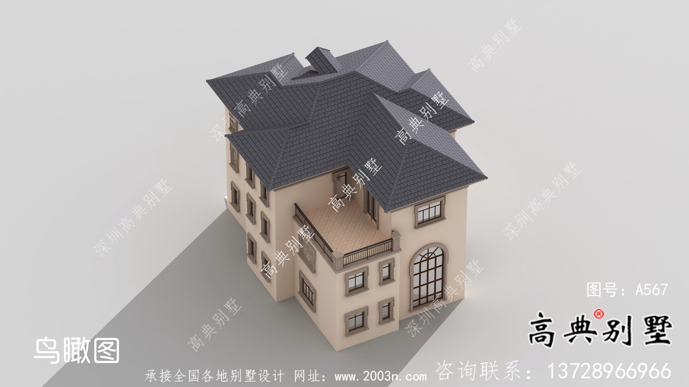 三層實用型歐式風格農村小別墅全套施工圖及效果圖