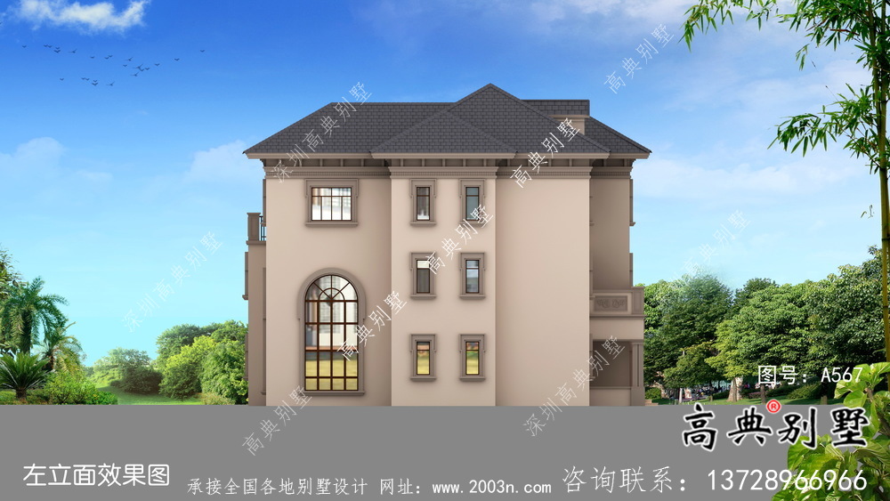 三層實用型歐式風格農村小別墅全套施工圖及效果圖