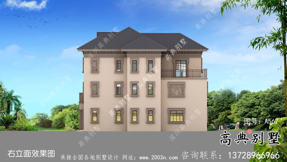 三層實用型歐式風格農村小別墅全套施工圖及效果圖