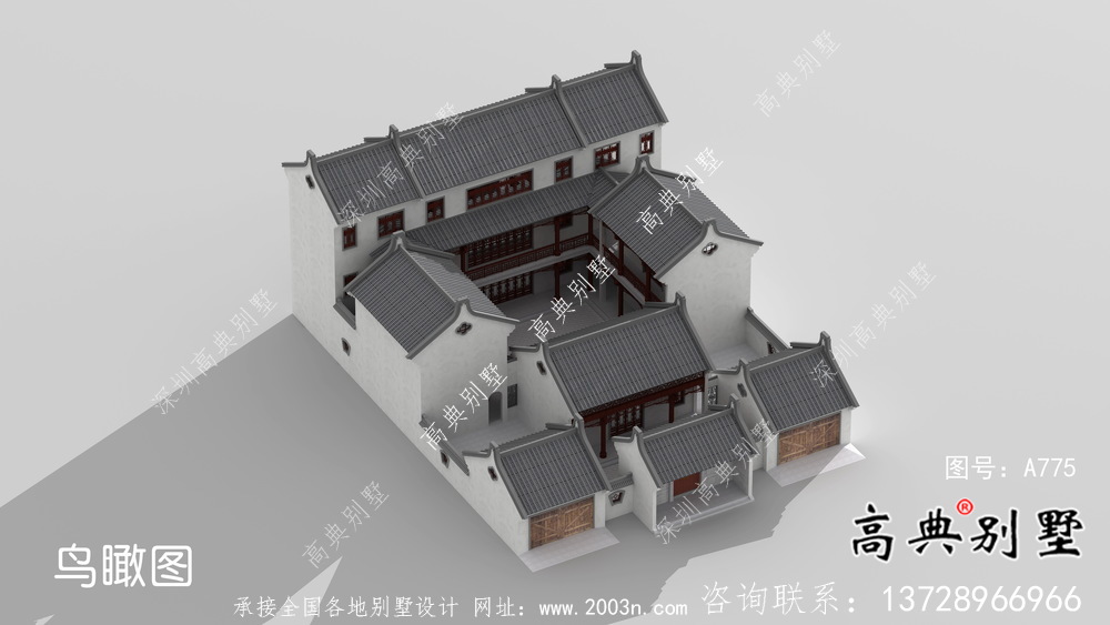 新中式莊重三層別墅設(shè)計圖施工圖紙全套