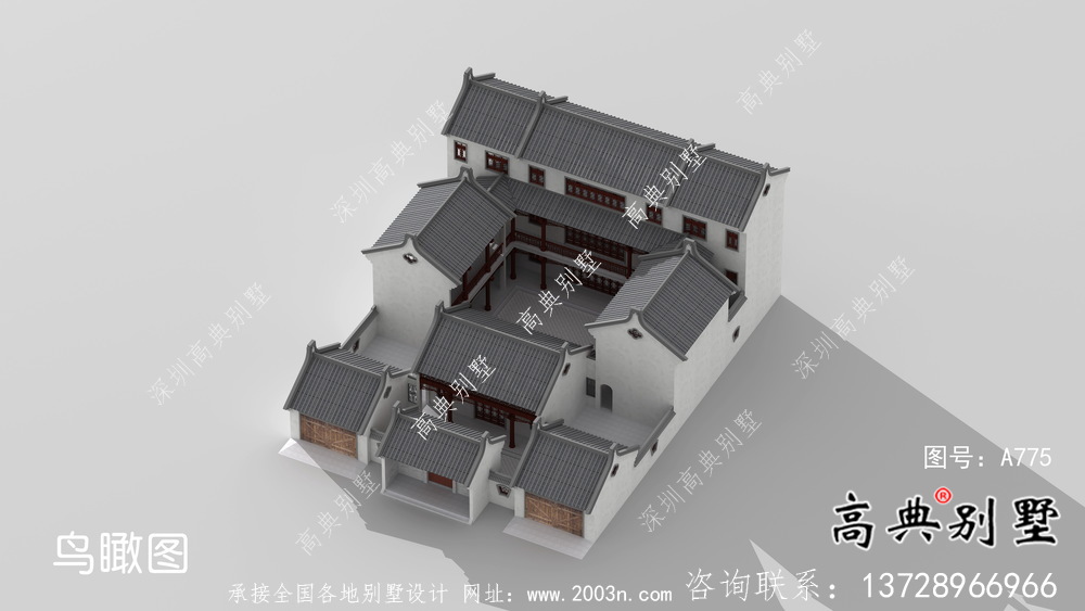 新中式莊重三層別墅設(shè)計圖施工圖紙全套
