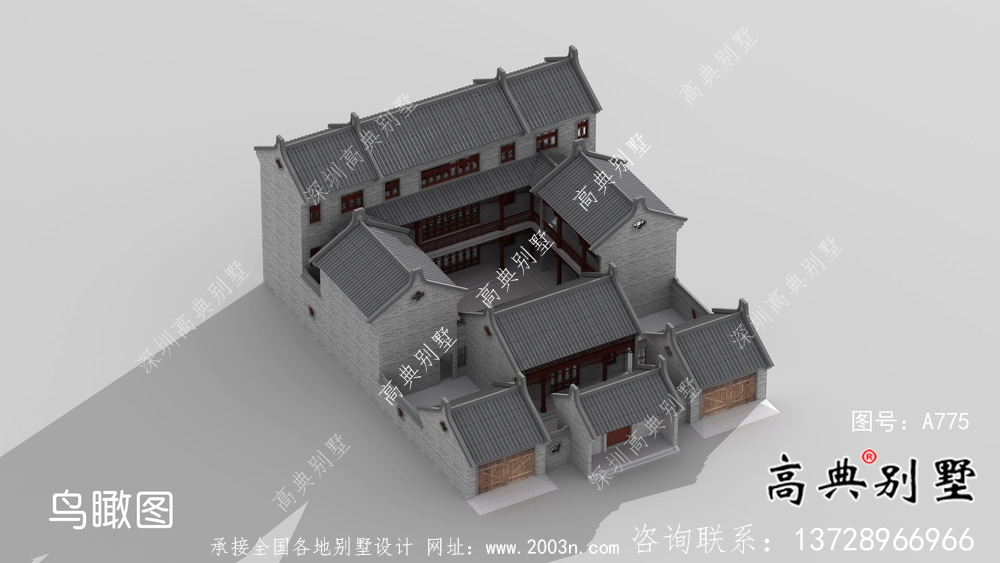 新中式莊重三層別墅設(shè)計圖施工圖紙全套