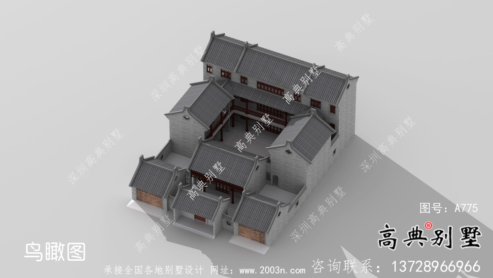 新中式莊重三層別墅設(shè)計圖施工圖紙全套