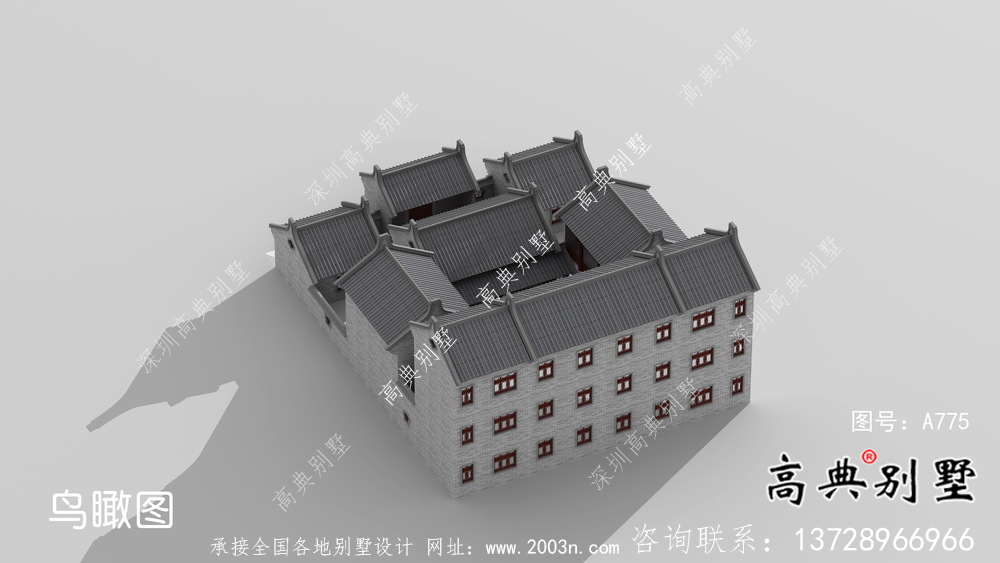 新中式莊重三層別墅設(shè)計圖施工圖紙全套