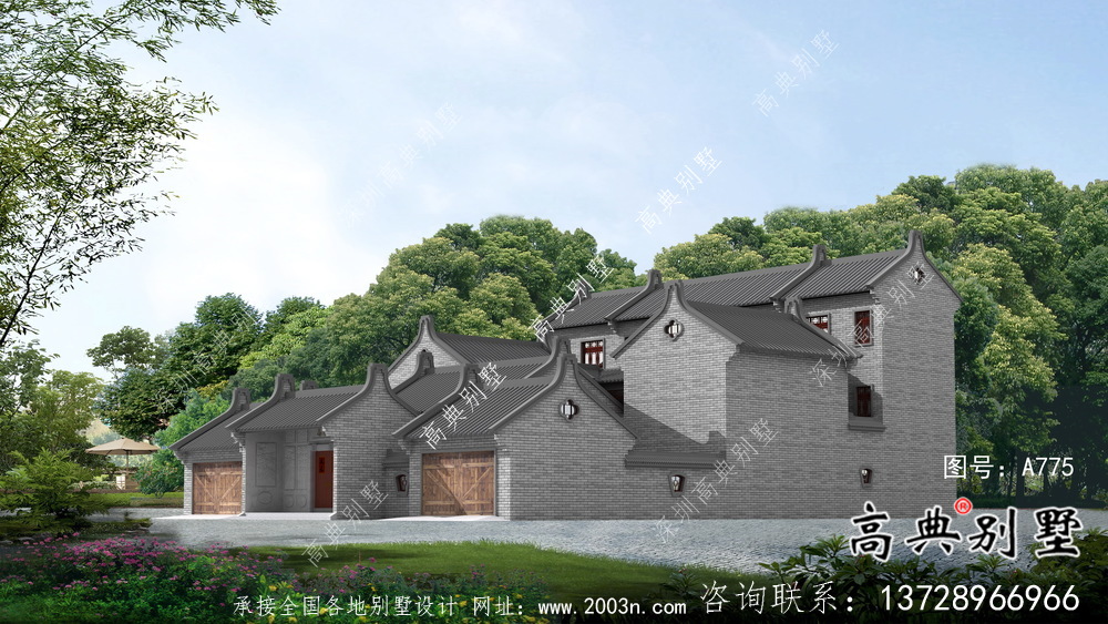 新中式莊重三層別墅設(shè)計圖施工圖紙全套
