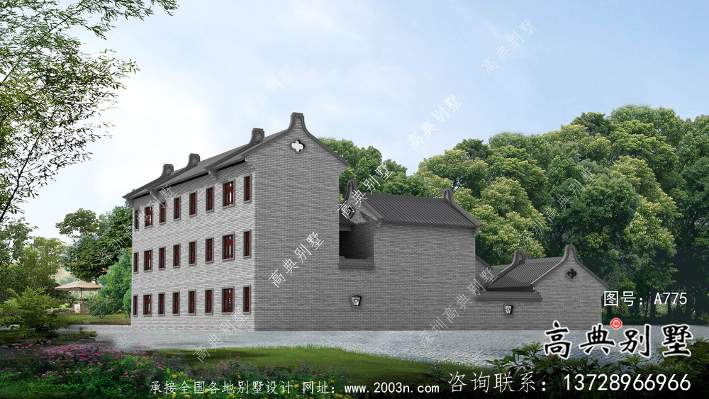 新中式莊重三層別墅設(shè)計圖施工圖紙全套