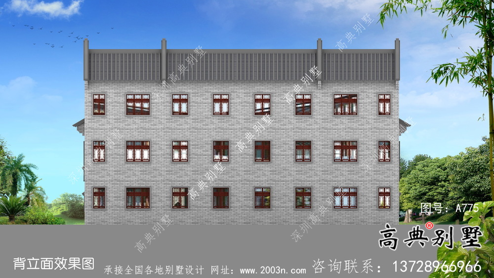 新中式莊重三層別墅設(shè)計圖施工圖紙全套