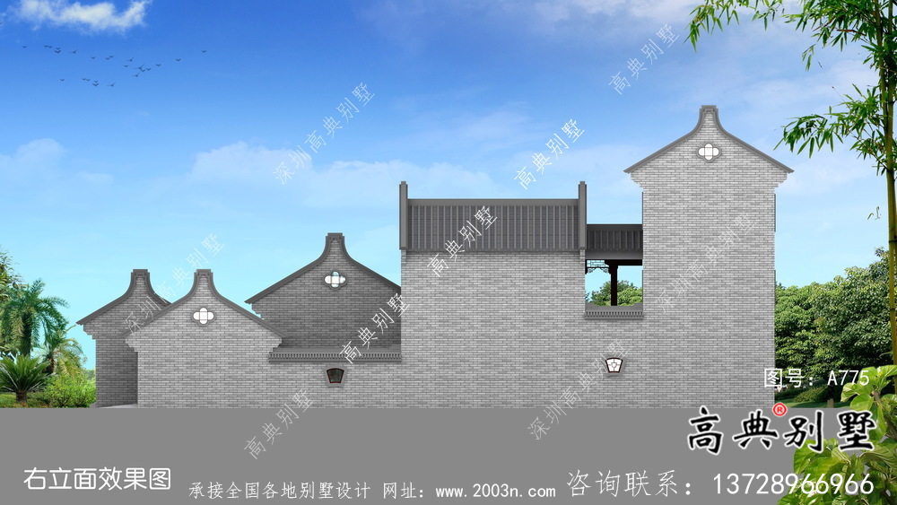 新中式莊重三層別墅設(shè)計圖施工圖紙全套