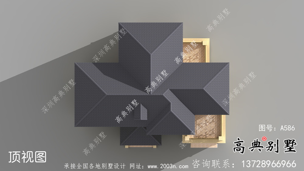 獨特的有車庫的法式風格別墅設計圖紙