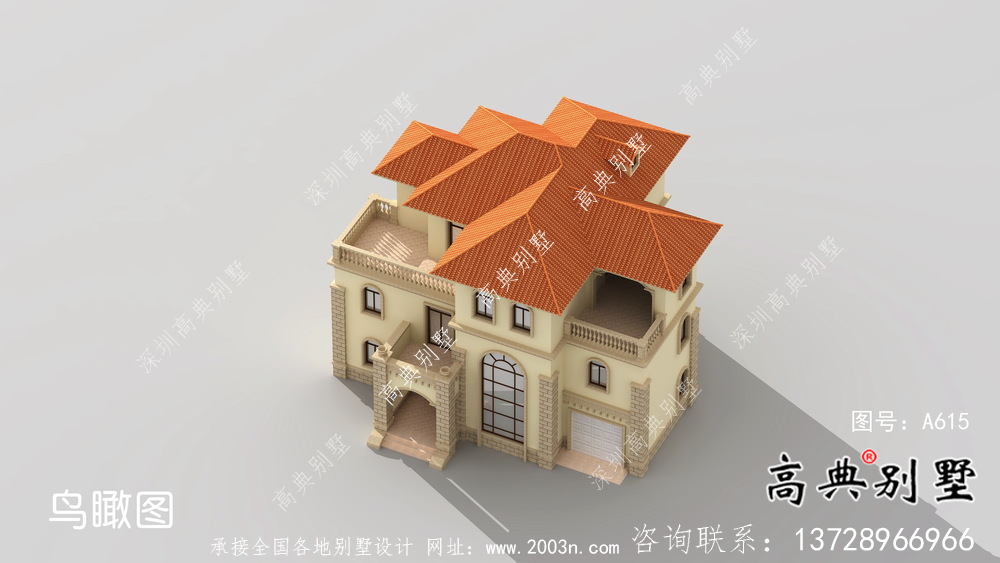 經典推薦的三層農村住宅成套設計圖紙，包括效果圖