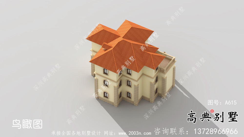 經典推薦的三層農村住宅成套設計圖紙，包括效果圖