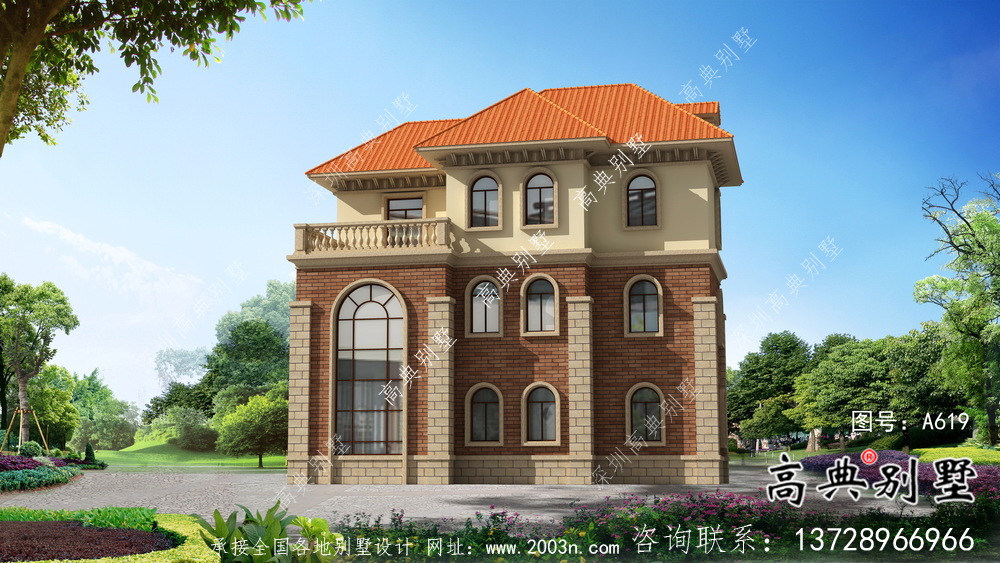 農村歐式風格豪華自建房屋設計圖+效果圖