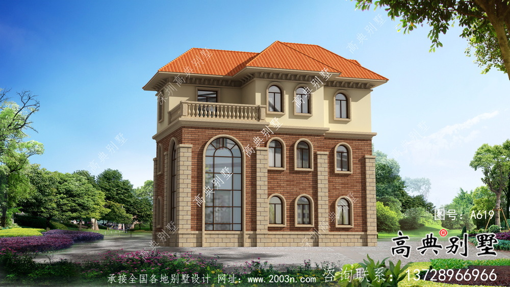 農村歐式風格豪華自建房屋設計圖+效果圖