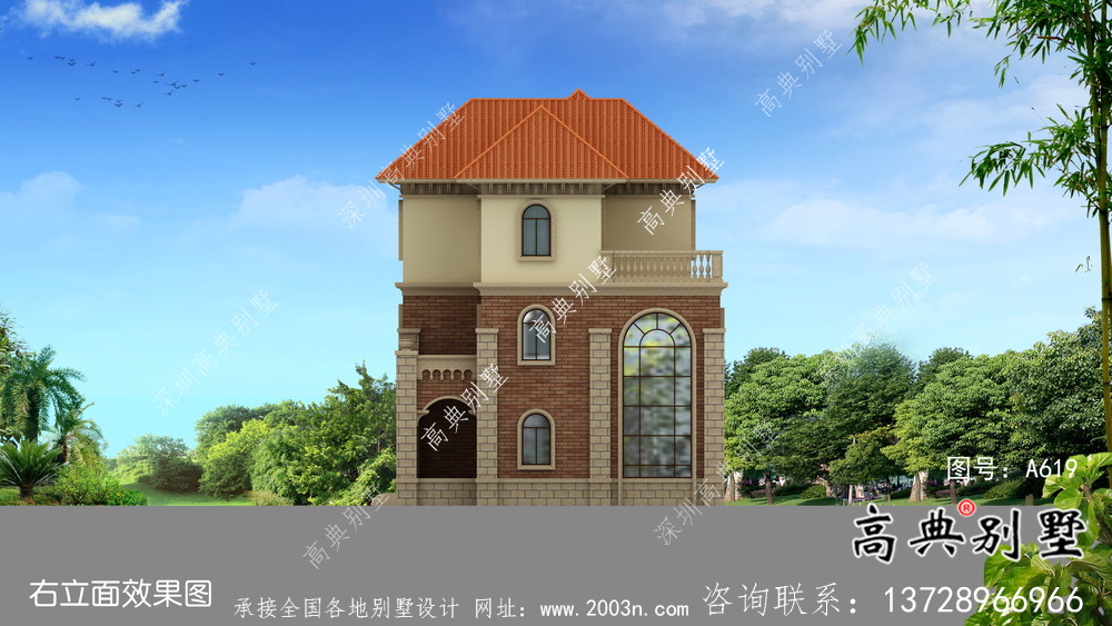 農村歐式風格豪華自建房屋設計圖+效果圖