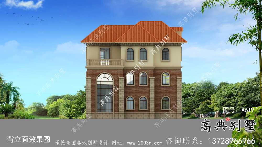 農村歐式風格豪華自建房屋設計圖+效果圖