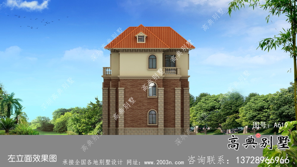 農村歐式風格豪華自建房屋設計圖+效果圖