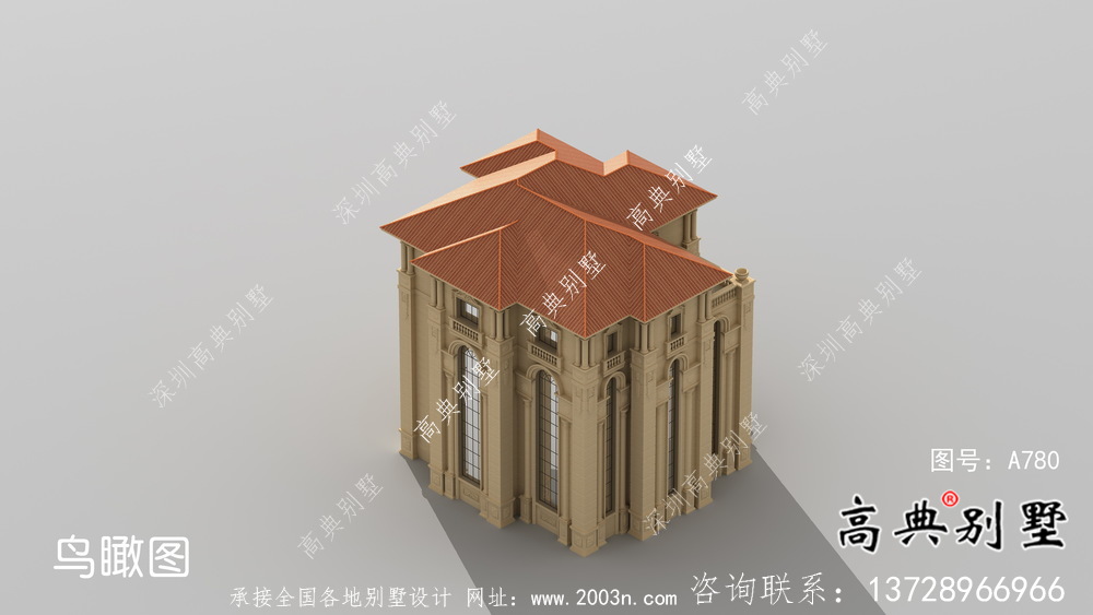大復式四層歐式別墅整套設計圖及施工圖紙