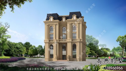 歐式五層復式平屋頂別墅效果圖大全