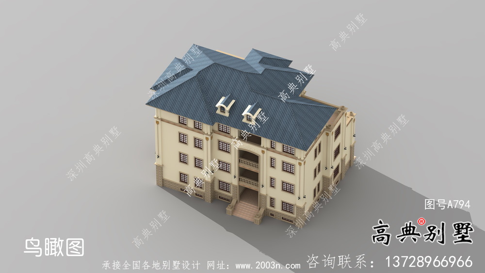 歐式四層豪華別墅設(shè)計(jì)圖紙