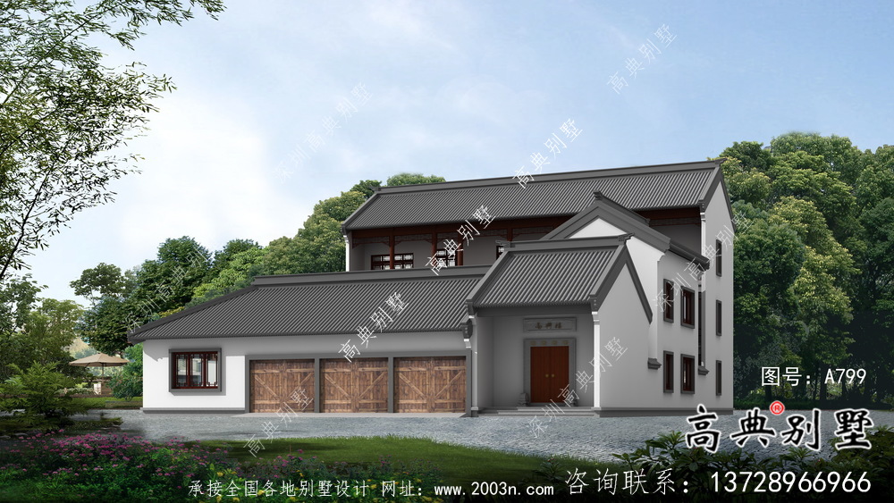 新中式別墅自建新農村三層工程建筑工程圖紙整套
