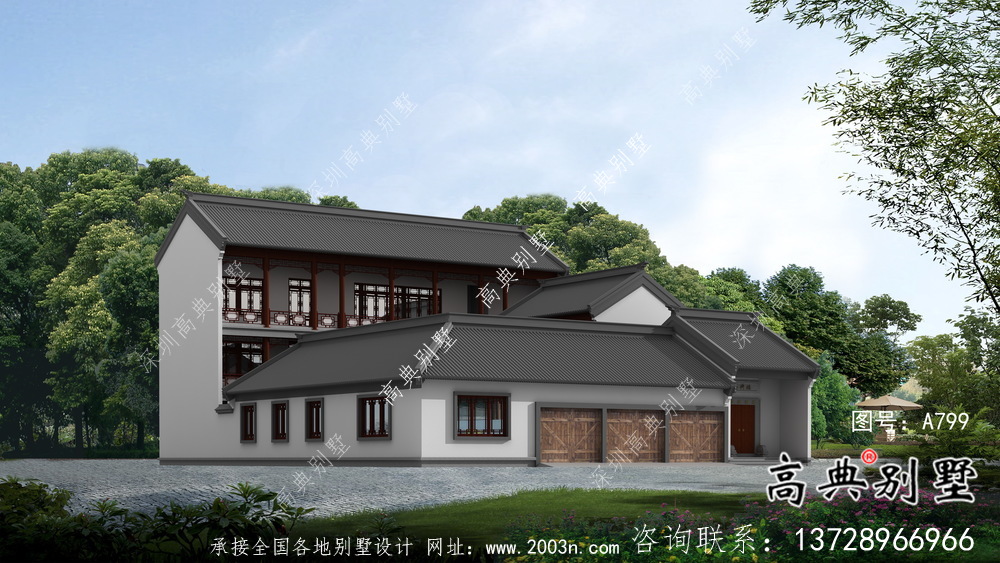 新中式別墅自建新農村三層工程建筑工程圖紙整套